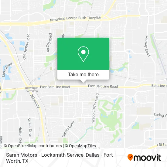 Sarah Motors - Locksmith Service map