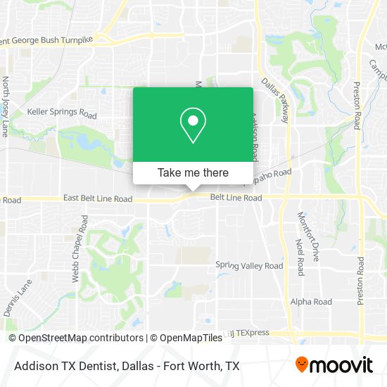 Addison TX Dentist map