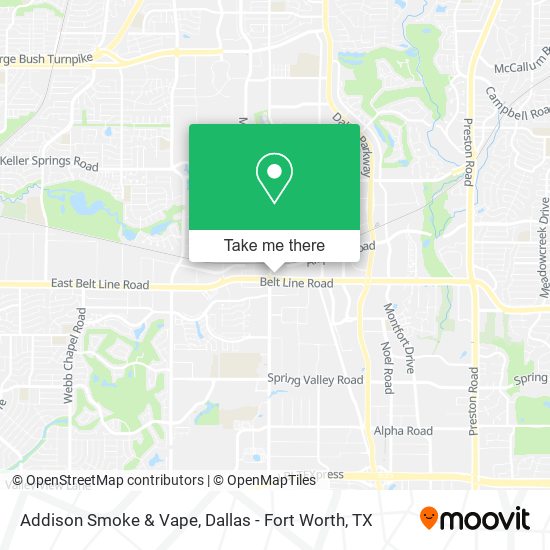 Mapa de Addison Smoke & Vape