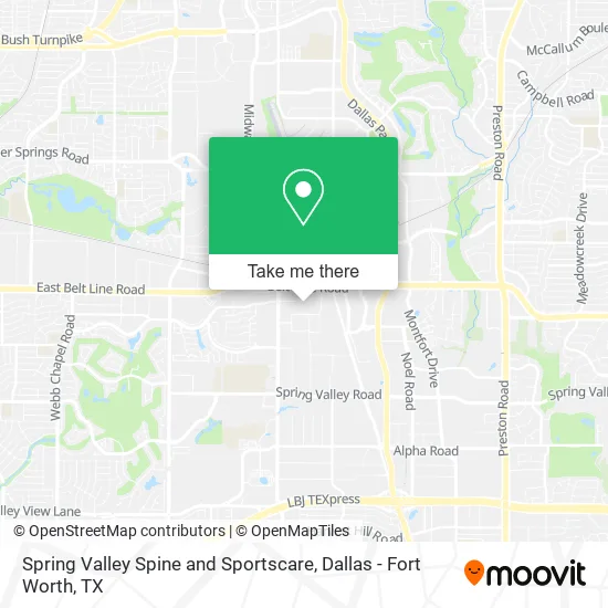 Spring Valley Spine and Sportscare map