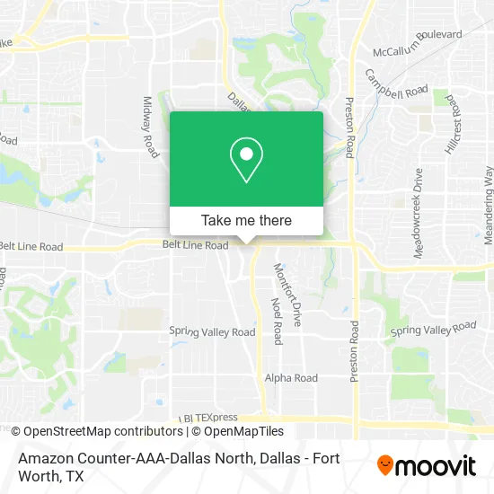 Amazon Counter-AAA-Dallas North map