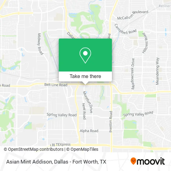 Asian Mint Addison map
