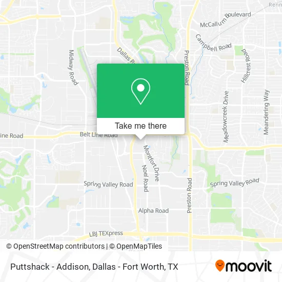 Mapa de Puttshack - Addison