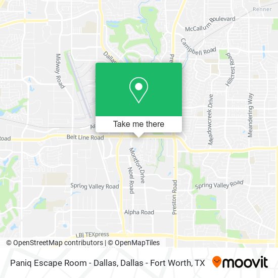 Paniq Escape Room - Dallas map