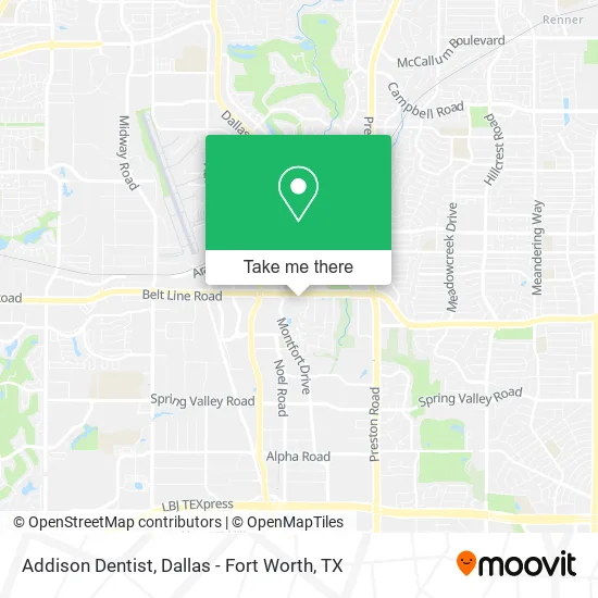 Addison Dentist map