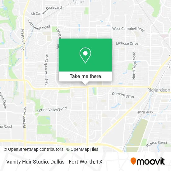 Vanity Hair Studio map