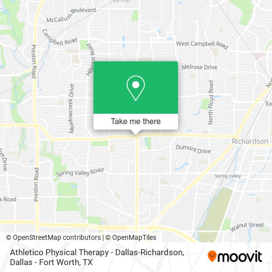 Athletico Physical Therapy - Dallas-Richardson map