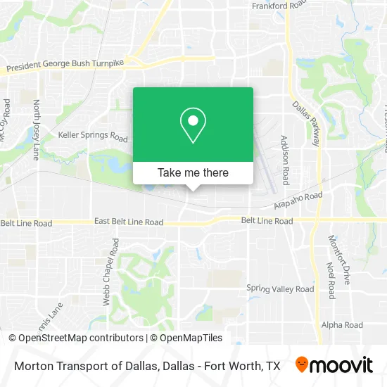 Morton Transport of Dallas map
