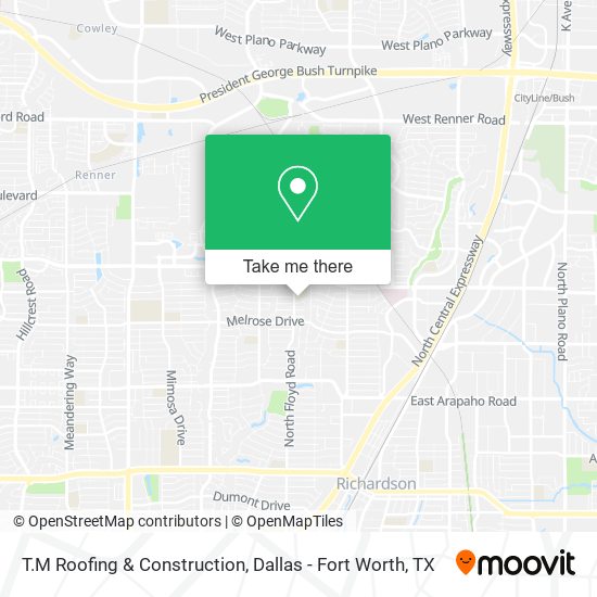 Mapa de T.M Roofing & Construction