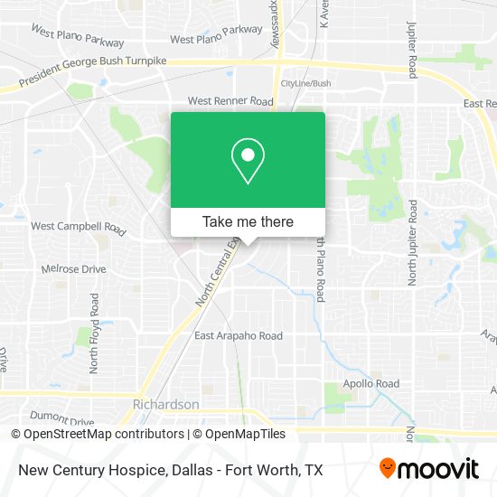 New Century Hospice map