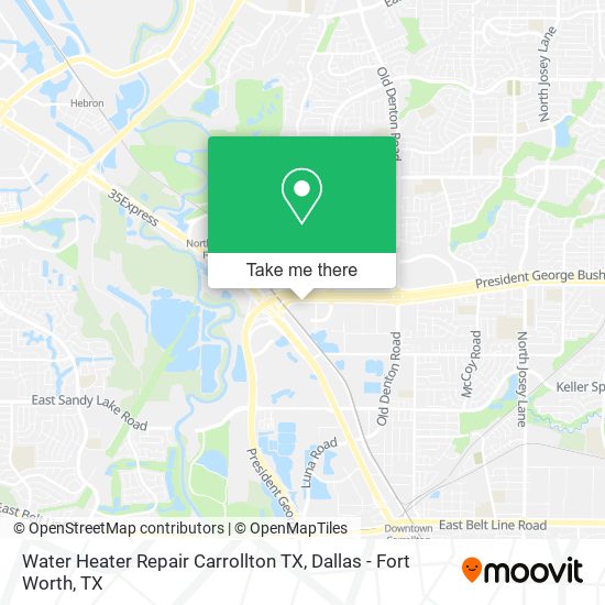 Mapa de Water Heater Repair Carrollton TX
