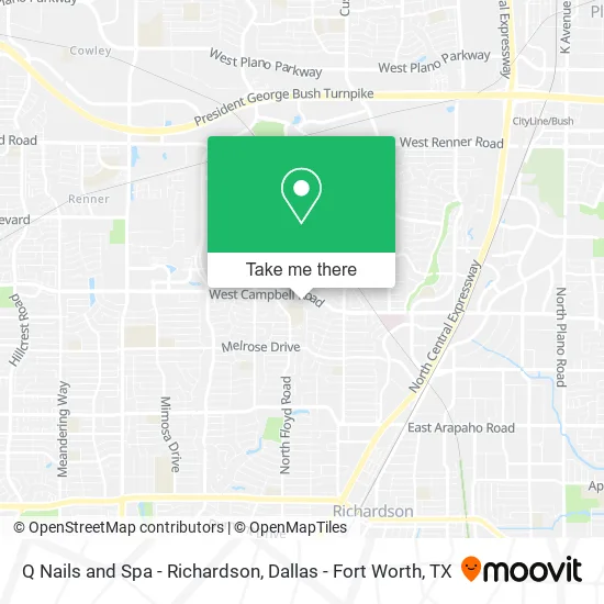 Q Nails and Spa - Richardson map