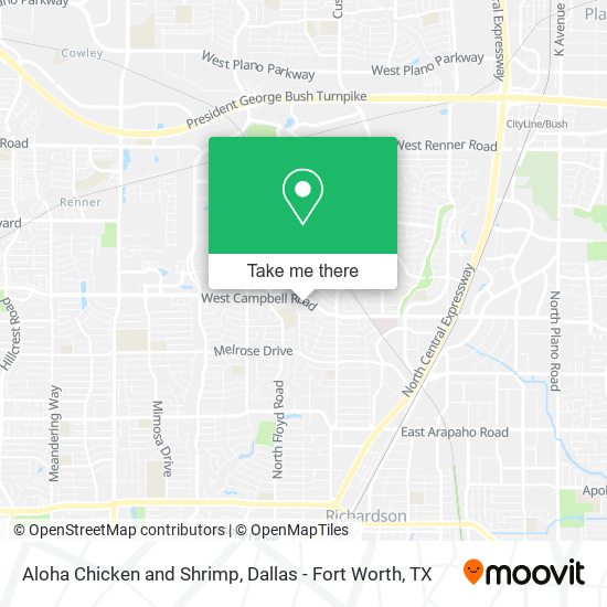 Aloha Chicken and Shrimp map