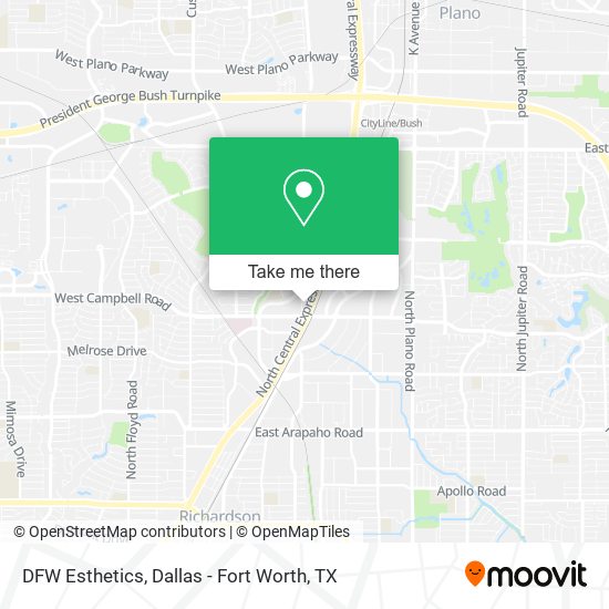 Mapa de DFW Esthetics