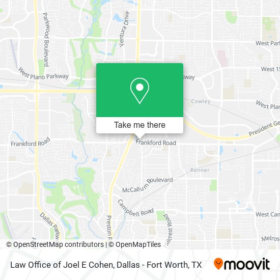 Law Office of Joel E Cohen map