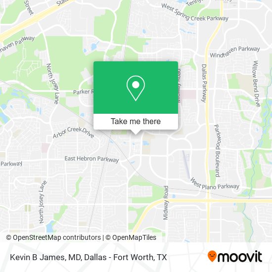 Mapa de Kevin B James, MD
