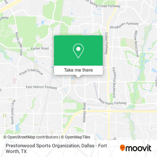 Prestonwood Sports Organization map