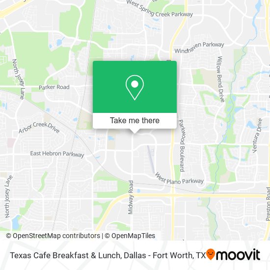 Texas Cafe Breakfast & Lunch map