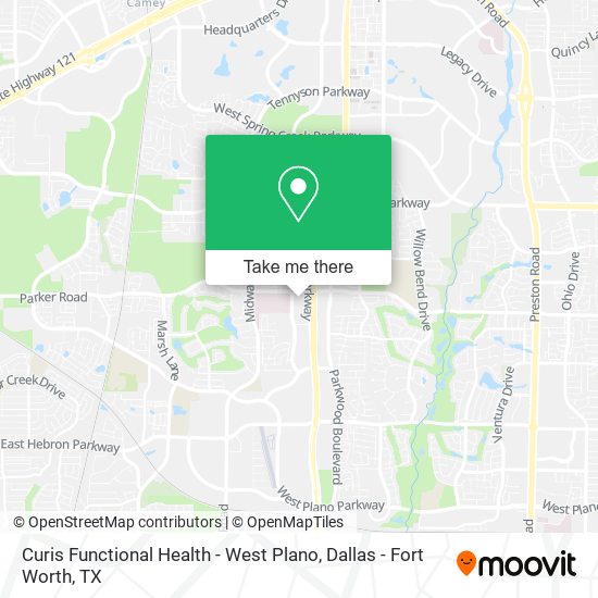Mapa de Curis Functional Health - West Plano