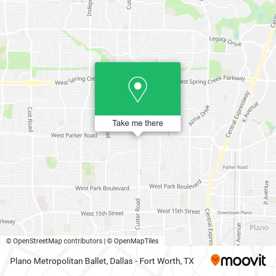 Plano Metropolitan Ballet map