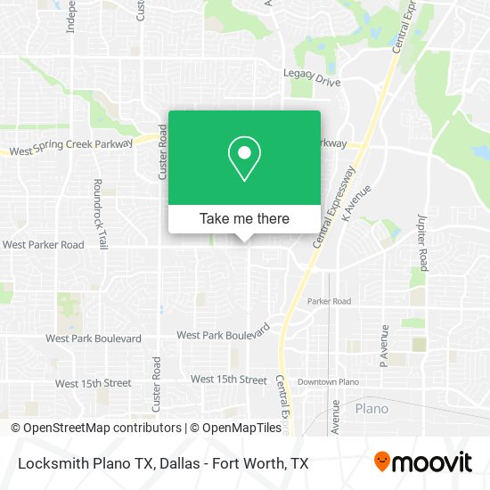 Locksmith Plano TX map