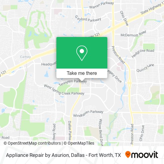 Appliance Repair by Asurion map