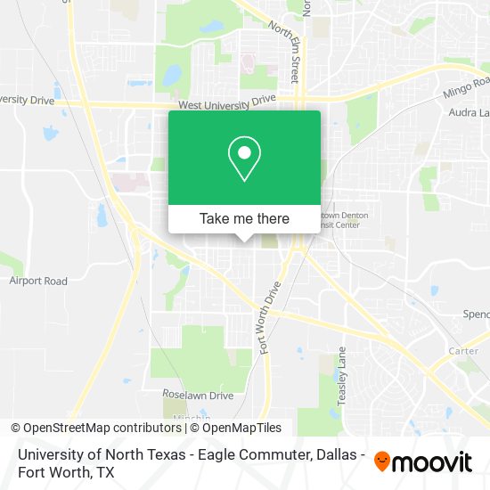 Mapa de University of North Texas - Eagle Commuter