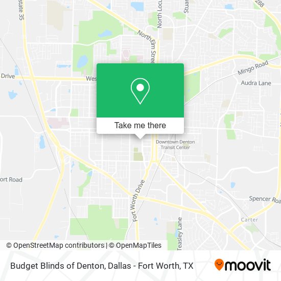 Mapa de Budget Blinds of Denton