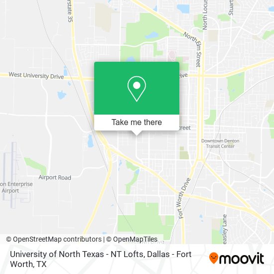 Mapa de University of North Texas - NT Lofts