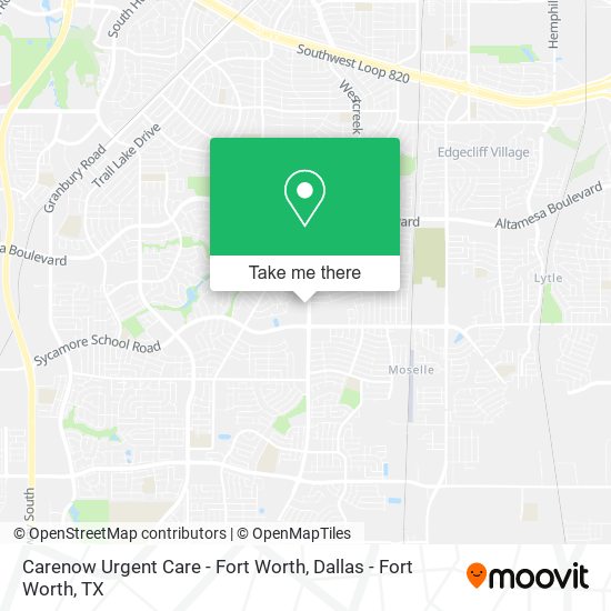 Mapa de Carenow Urgent Care - Fort Worth