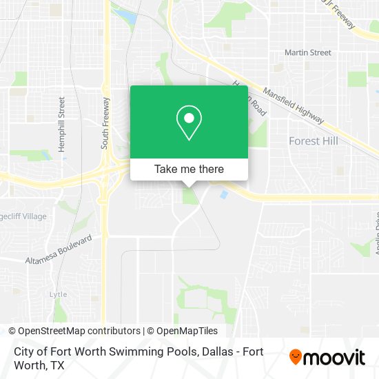 City of Fort Worth Swimming Pools map