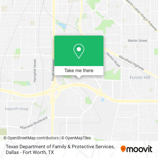 Texas Department of Family & Protective Services map