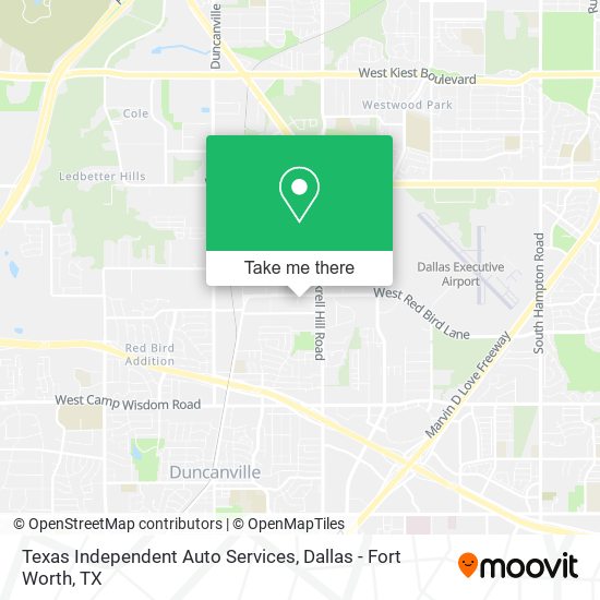 Texas Independent Auto Services map