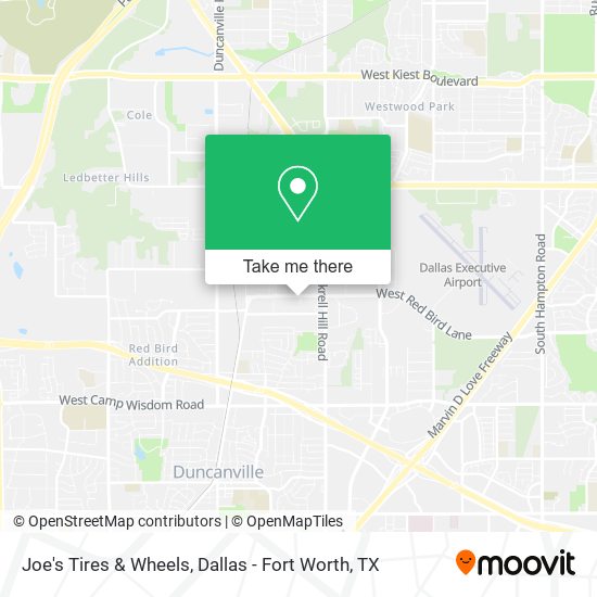 Joe's Tires & Wheels map