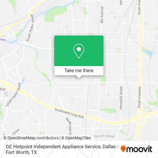 Mapa de GE Hotpoint Independent Appliance Service