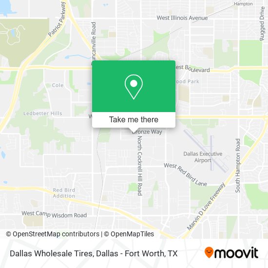 Dallas Wholesale Tires map
