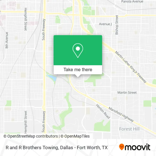R and R Brothers Towing map