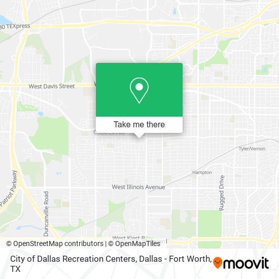 Mapa de City of Dallas Recreation Centers