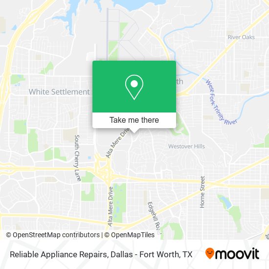 Reliable Appliance Repairs map