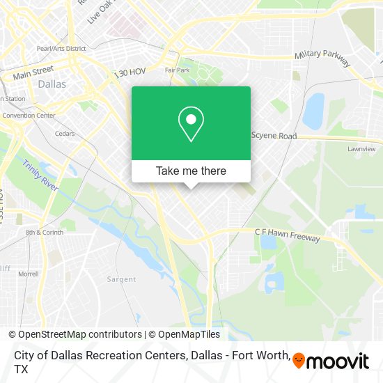 Mapa de City of Dallas Recreation Centers