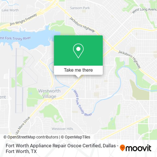 Mapa de Fort Worth Appliance Repair Oscoe Certified