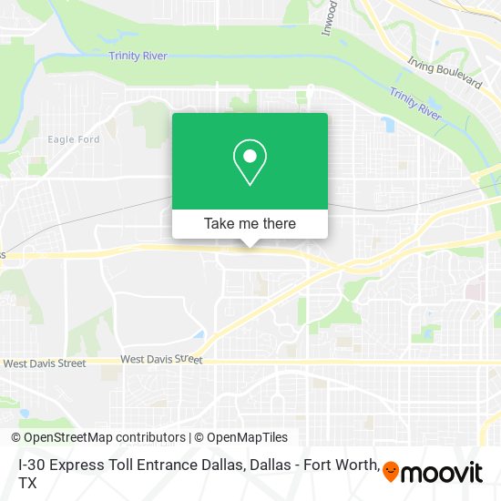 I-30 Express Toll Entrance Dallas map