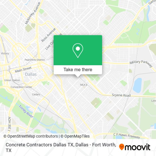 Concrete Contractors Dallas TX map