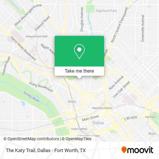 The Katy Trail map