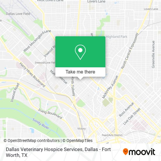 Dallas Veterinary Hospice Services map