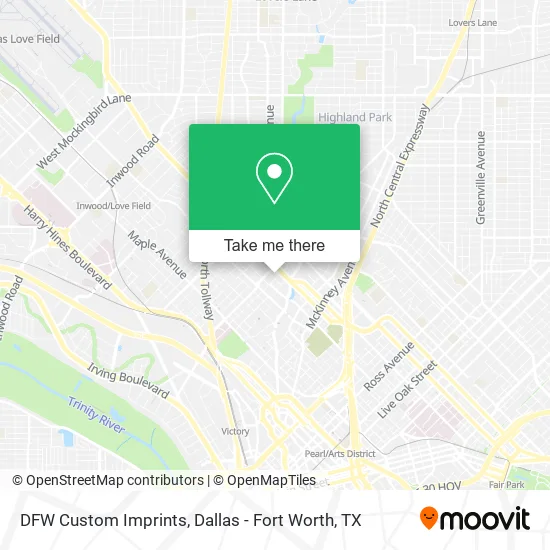 Mapa de DFW Custom Imprints