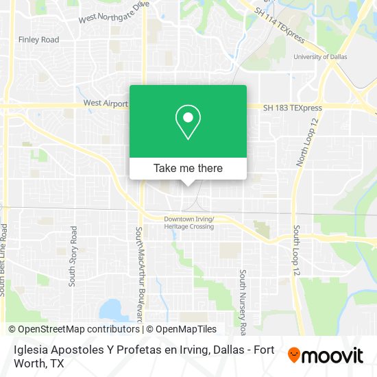 Iglesia Apostoles Y Profetas en Irving map