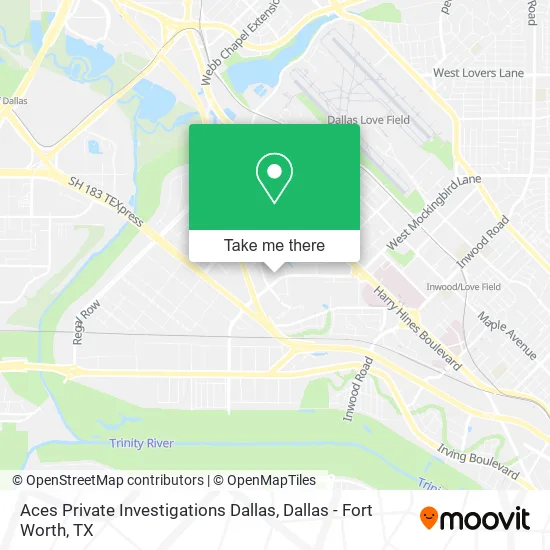 Aces Private Investigations Dallas map