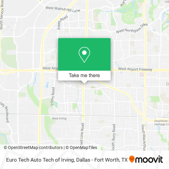 Euro Tech Auto Tech of Irving map