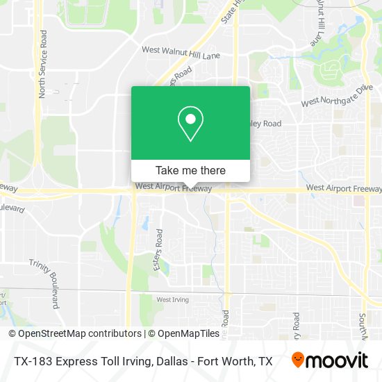 TX-183 Express Toll Irving map